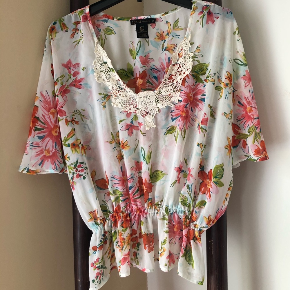 Grass by Design floral blouse
